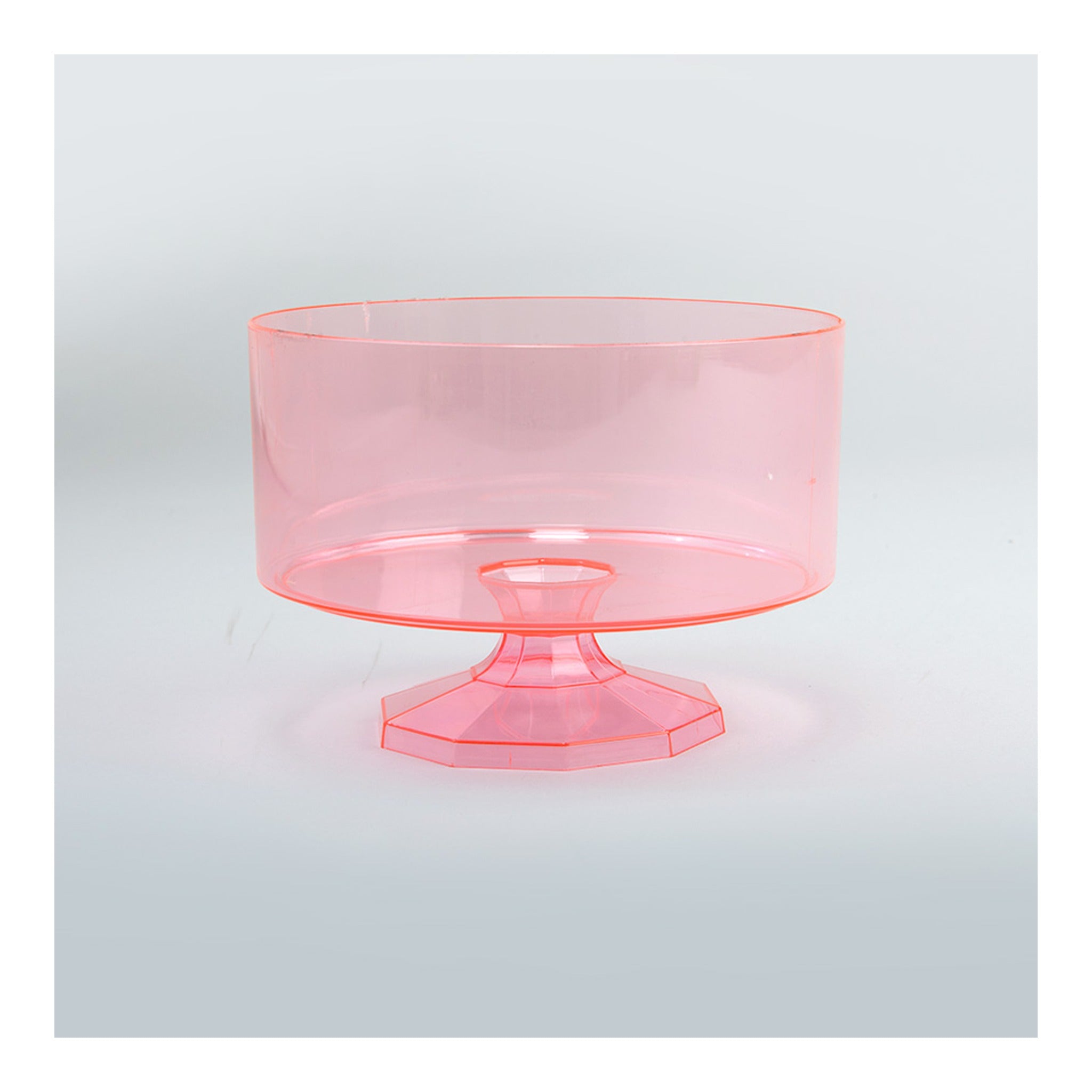 4" Plastic Trifle Pedestal Container Pink